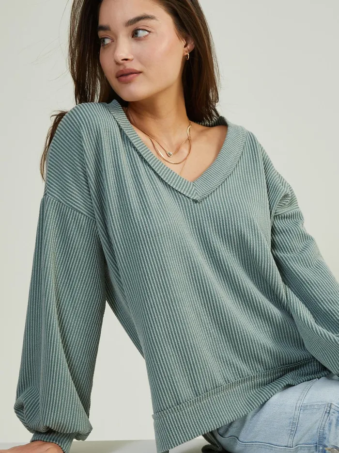 Women Fallon Ribbed Tunic Top Lightolive Altar039d State Blouses