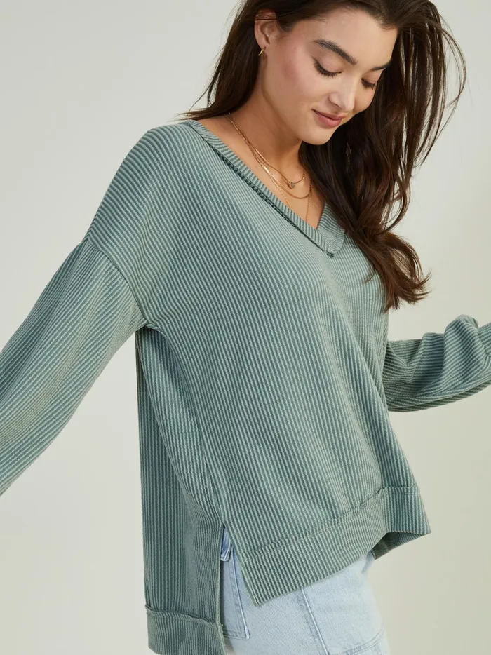 Women Fallon Ribbed Tunic Top Lightolive Altar039d State Blouses
