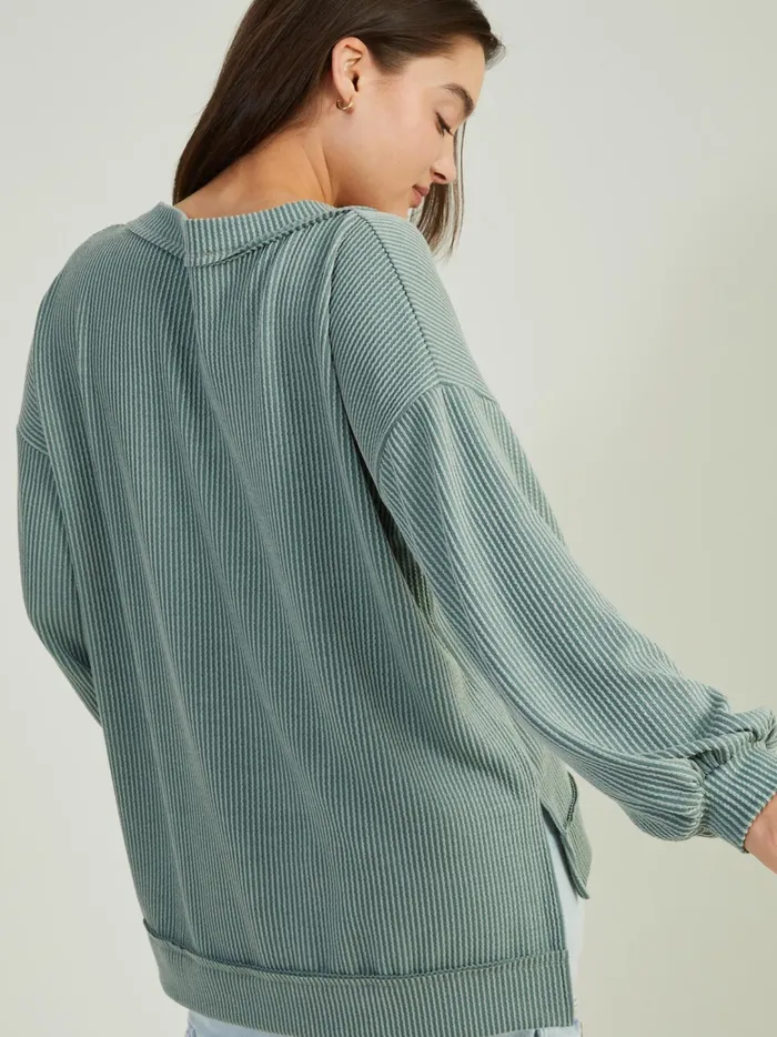Women Fallon Ribbed Tunic Top Lightolive Altar039d State Blouses