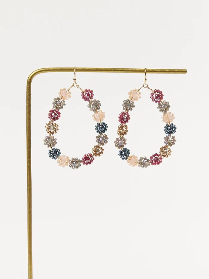 Women Floral Glass Bead Wrapped Earrings Multi Altar039d State Jewelry