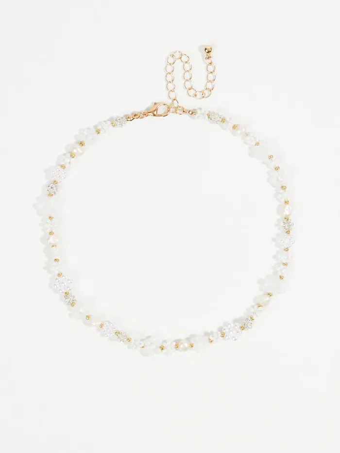 Women Flower Glass Seed Bead Pearl Choker Necklace Goldwhite Altar039d State Jewelry Women Flower Glass Seed Bead Pearl Choker Necklace Goldwhite Altar039d State Jewelry