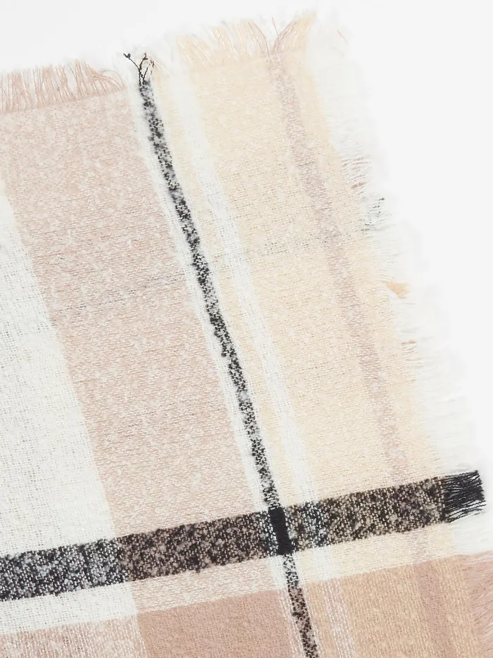 Women Frayed Plaid Scarf Brownpink Altar039d State Bandanas Scarves