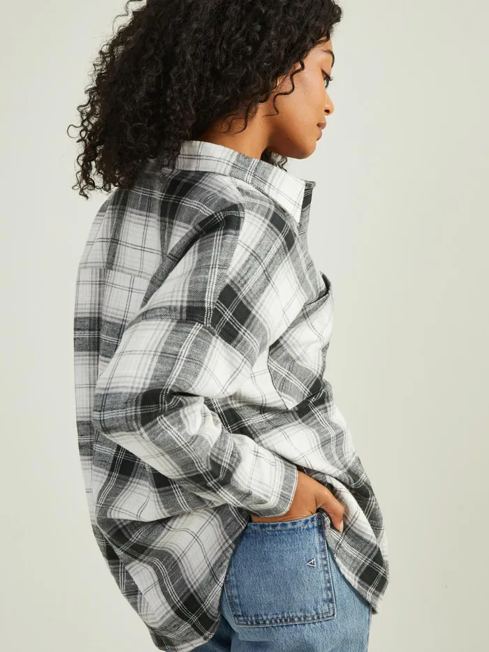 Women Haisley Plaid Flannel Blackcream Altar039d State Blouses