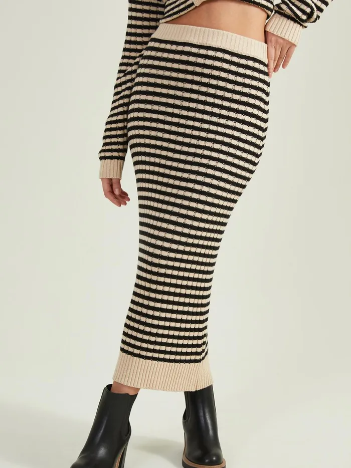 Women Halle Sweater Midi Skirt Creamblack Altar039d State Skirts Skorts