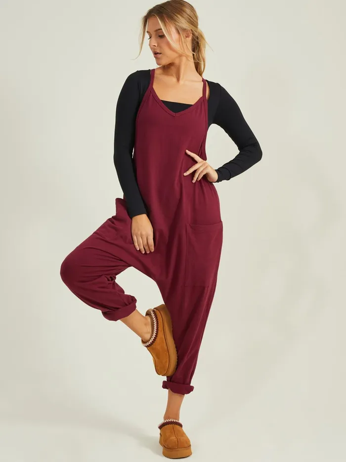 Women Hang Tough Jumpsuit Wine Altar039d State Activewear