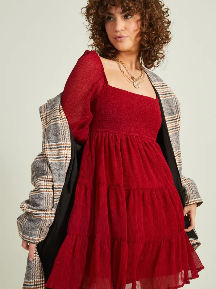Women Harley Smocked Dress Darkred Altar039d State Casual