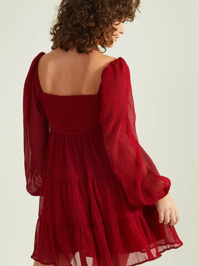 Women Harley Smocked Dress Darkred Altar039d State Casual
