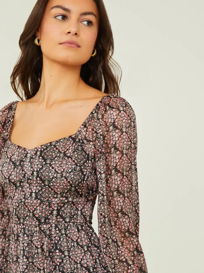 Women Hartley Tiered Floral Dress Blackmulti Altar039d State Casual