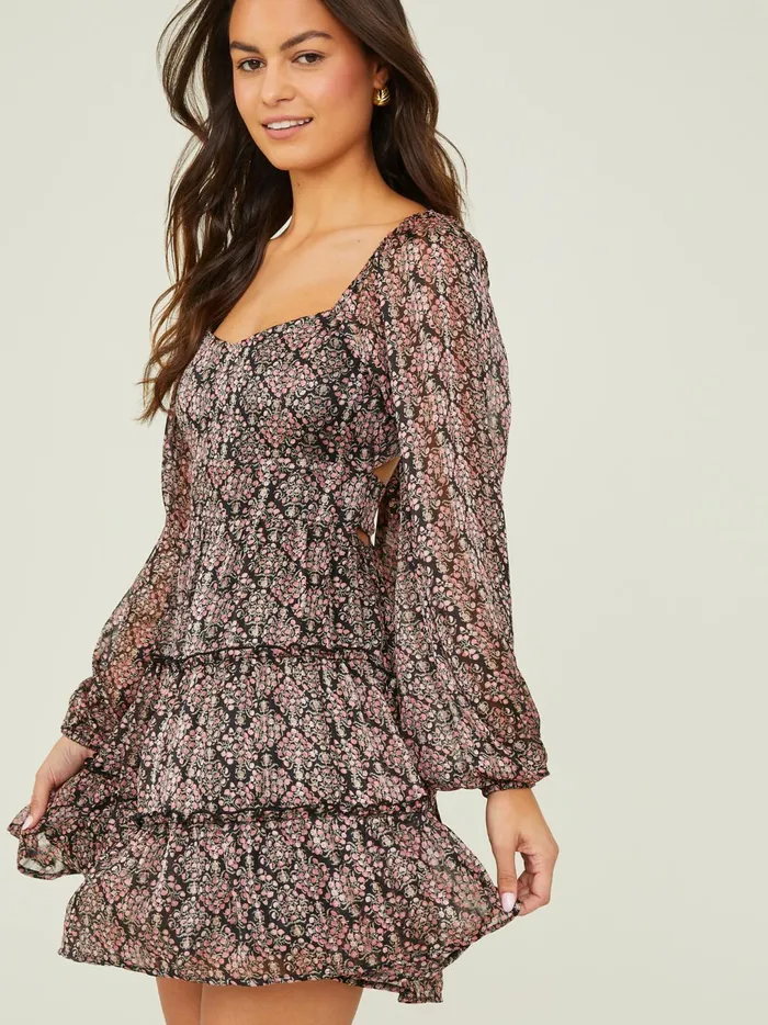 Women Hartley Tiered Floral Dress Blackmulti Altar039d State Casual