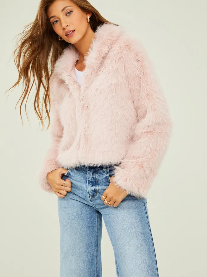 Women Hayley Fur Jacket Blush Altar039d State Jackets