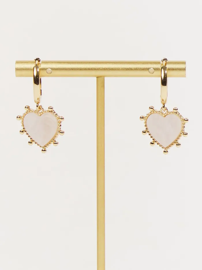 Women Heart Hoop Earrings Goldcream Altar039d State Jewelry