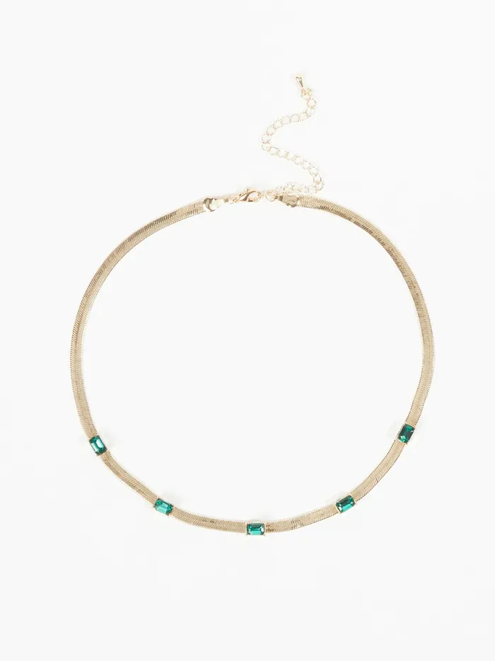 Women Herringbone Statement Necklace Emerald Altar039d State Jewelry