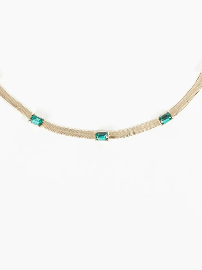 Women Herringbone Statement Necklace Emerald Altar039d State Jewelry