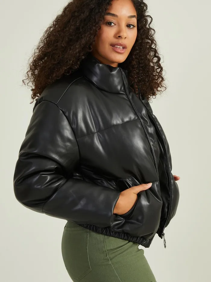 Women Hollis Leather Puffer Jacket Black Altar039d State Jackets