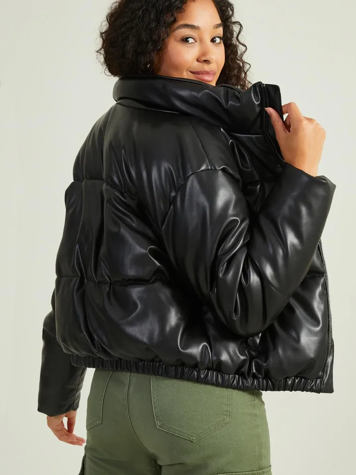 Women Hollis Leather Puffer Jacket Black Altar039d State Jackets