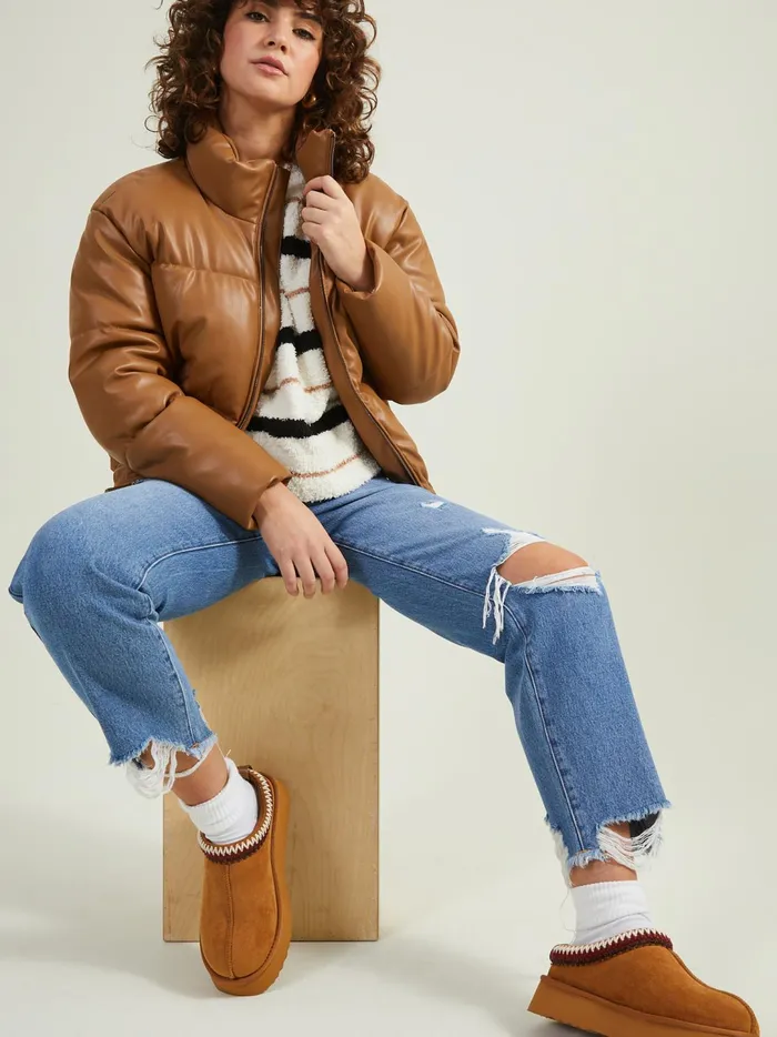 Women Hollis Leather Puffer Jacket Caramel Altar039d State Jackets