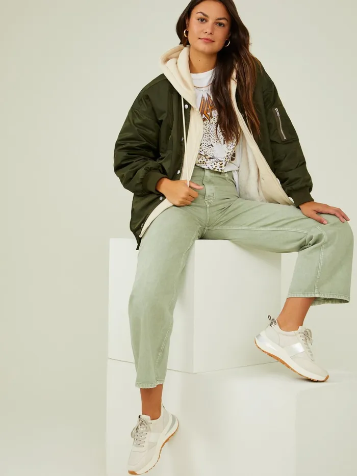Women Hunter Hooded Varsity Jacket Olive Altar039d State Jackets