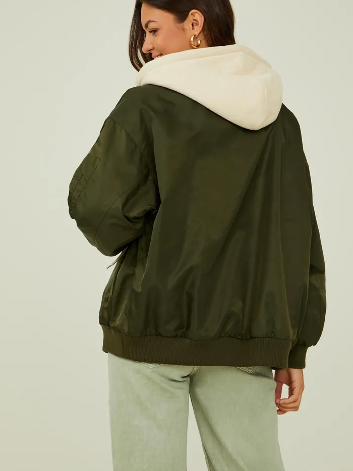 Women Hunter Hooded Varsity Jacket Olive Altar039d State Jackets
