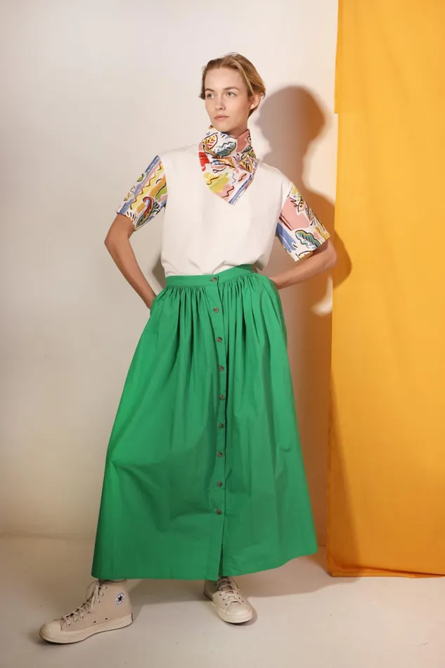 Women Isaac Skirt Verde LF Markey Skirts