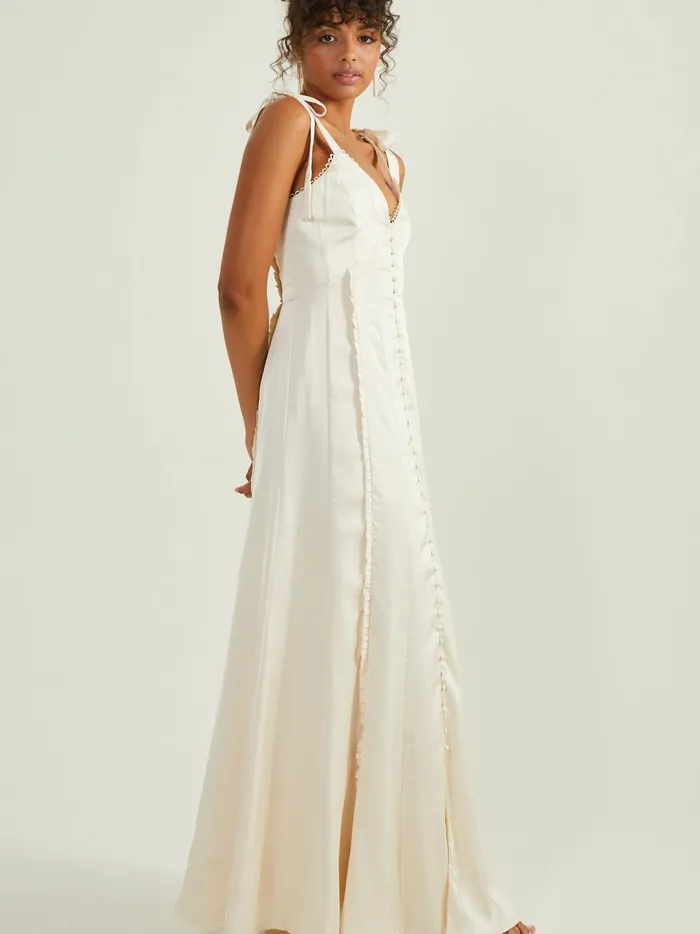 Women Jacindy Satin Maxi Dress Champagne Altar039d State Maxi Midi