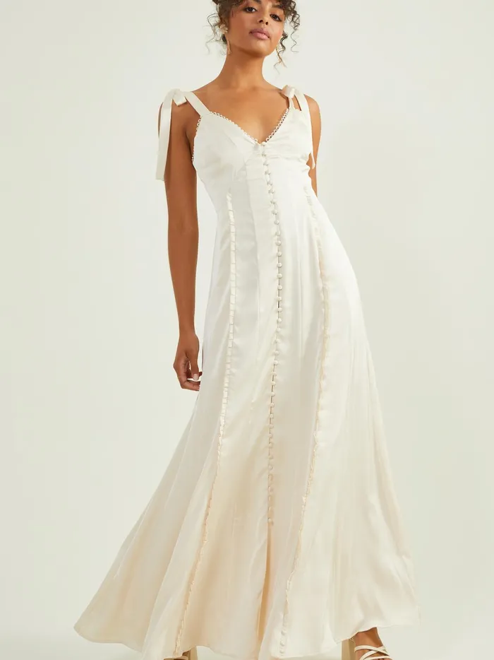 Women Jacindy Satin Maxi Dress Champagne Altar039d State Maxi Midi