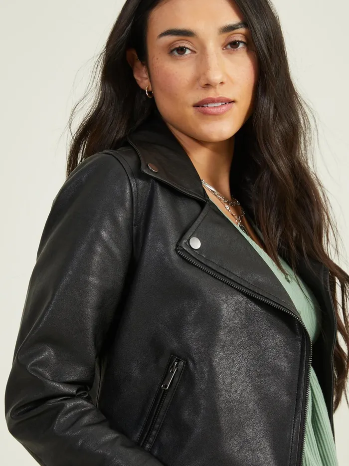 Women Jackie Vegan Leather Jacket Black Altar039d State Jackets