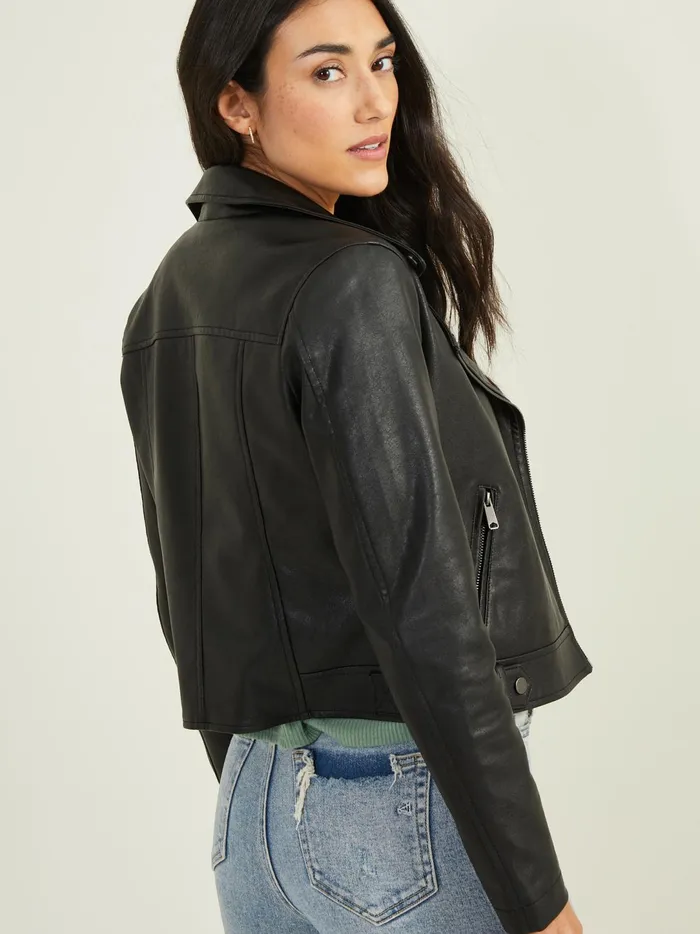 Women Jackie Vegan Leather Jacket Black Altar039d State Jackets