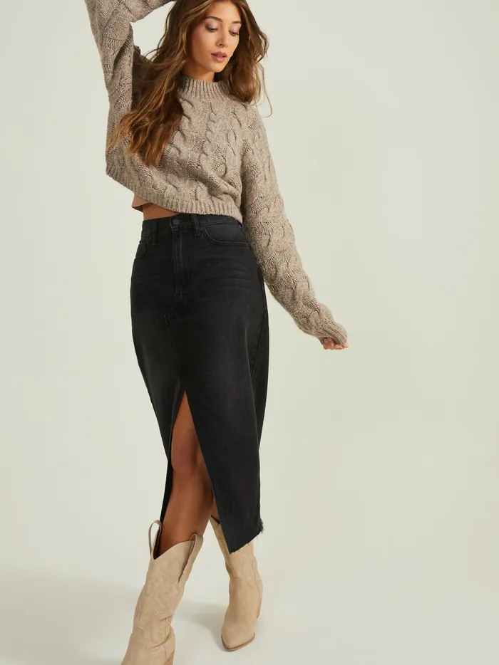 Women Jocelyn Denim Midi Skirt Washedblack Altar039d State Skirts Skorts