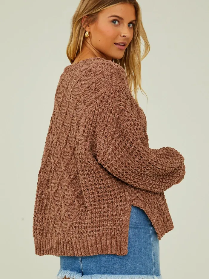 Women Jovie Chenille V Neck Sweater Brown Altar039d State Sweaters