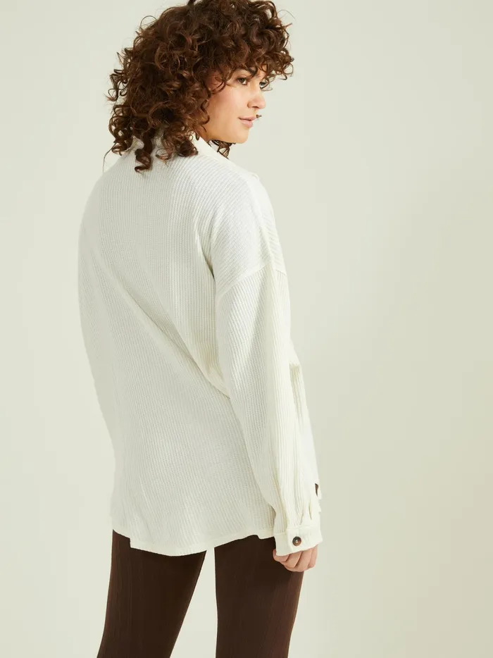 Women Joyride Oversized Thermal Top Cream Altar039d State Activewear