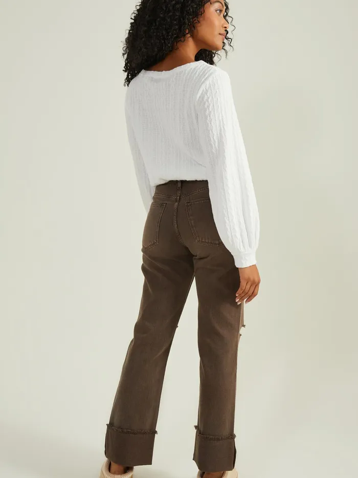 Women Julie Cable Cropped Top Ivory Altar039d State Blouses