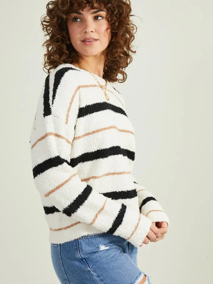 Women Juno Teddy Pullover Ivoryblack Altar039d State Sweaters