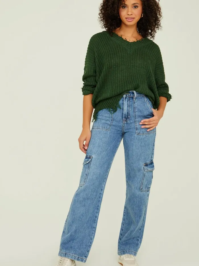 Women Kaelie Distressed Sweater Hunter Altar039d State Sweaters