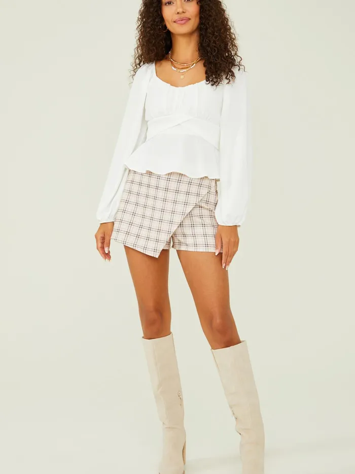 Women Karina Tie Back Top Ivory Altar039d State Blouses