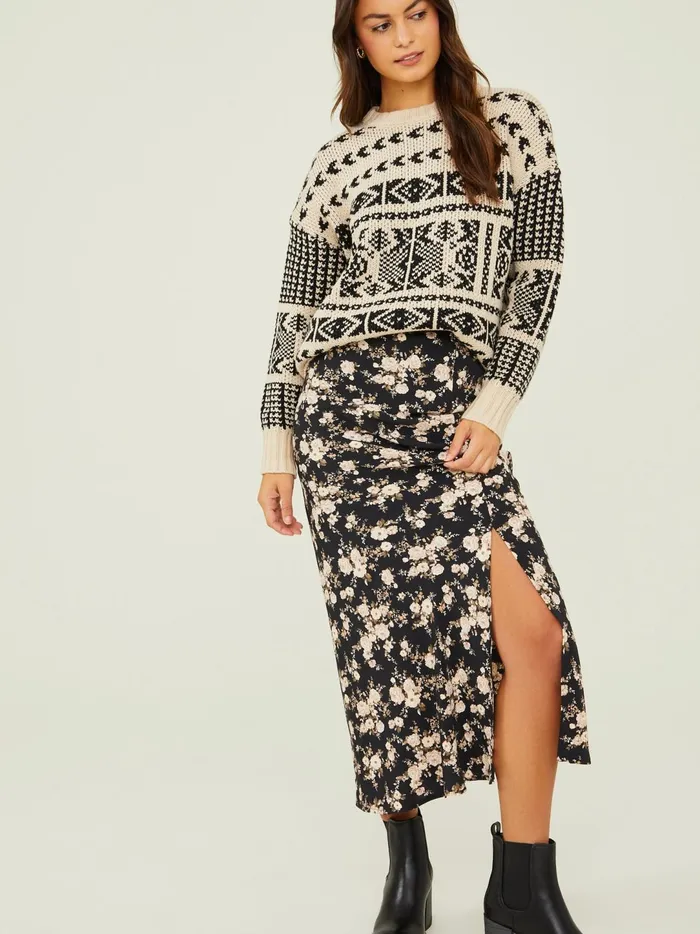 Women Kya Fair Isle Sweater Creamblack Altar039d State Sweaters
