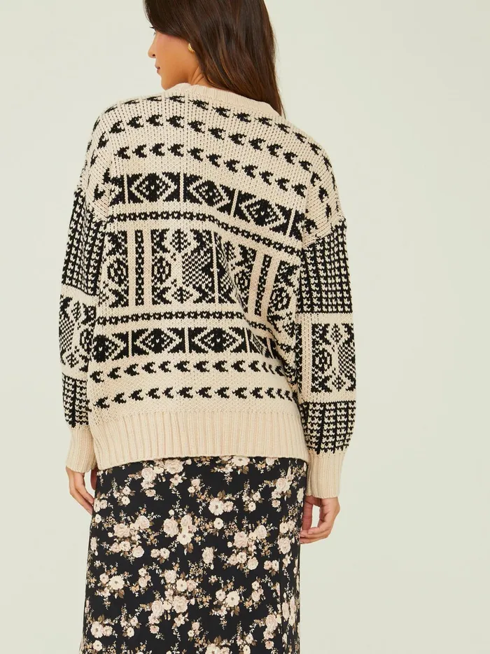 Women Kya Fair Isle Sweater Creamblack Altar039d State Sweaters