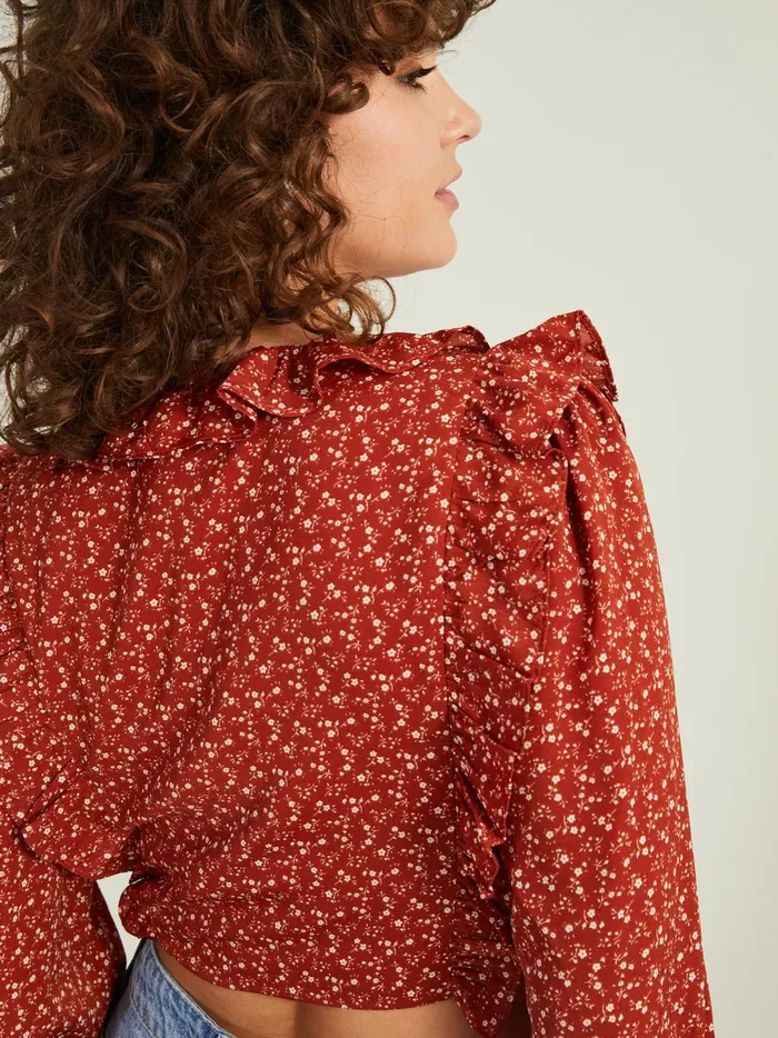 Women Lana Floral Ruffle Top Rust Altar039d State Blouses