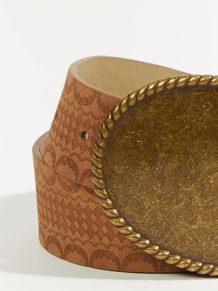 Women Large Buckle Printed Belt Brown Altar039d State Belts