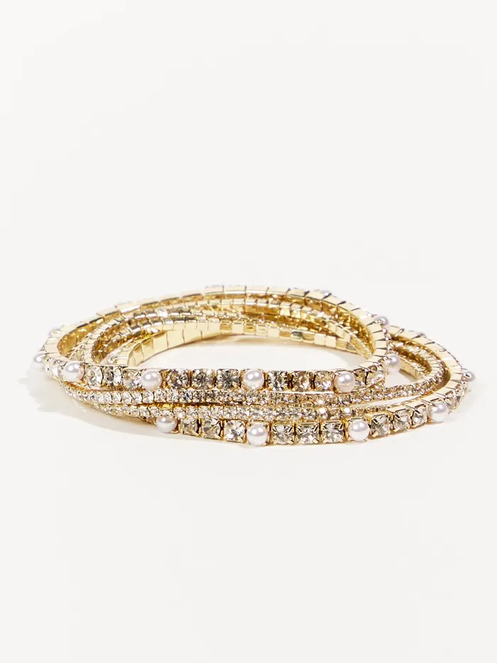 Women Layered Pearl Tennis Bracelet Set Gold Altar039d State Jewelry