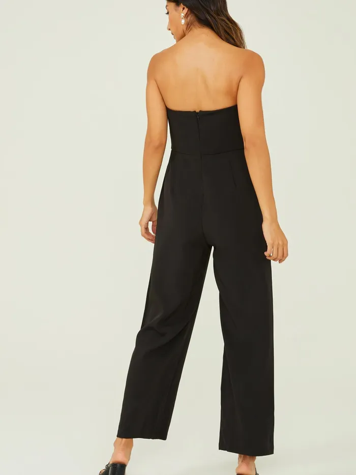 Women Leah Feather Trim Jumpsuit Black Altar039d State Rompers Jumpsuits