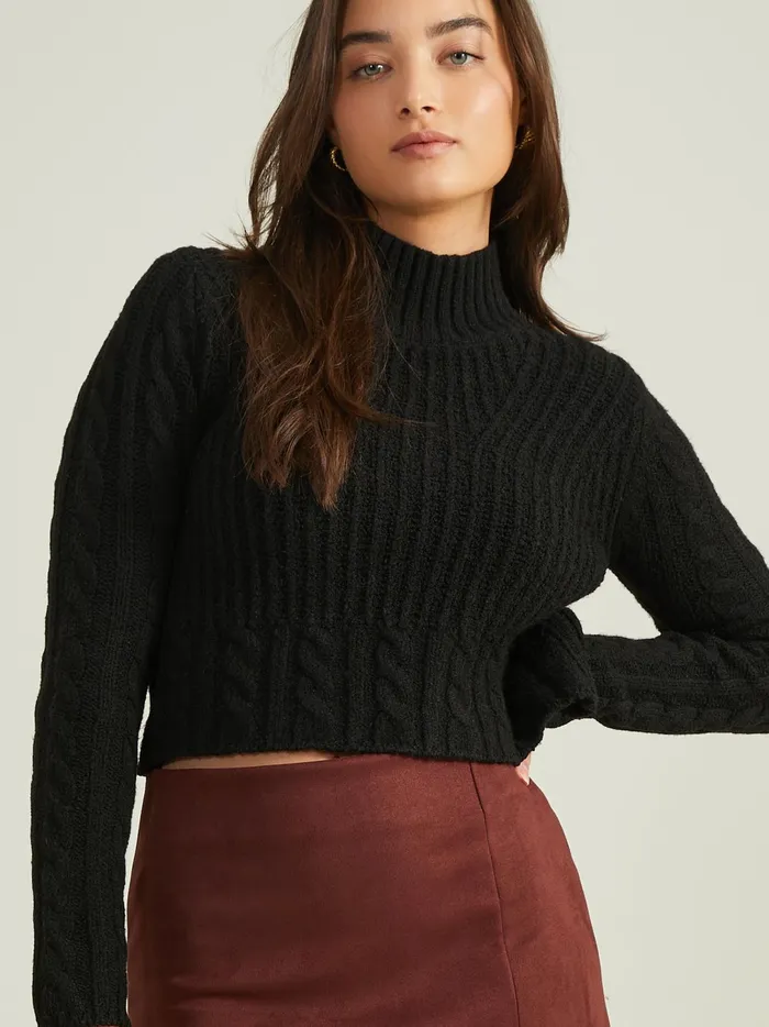 Women Legacy Cropped Sweater Black Altar039d State Sweaters