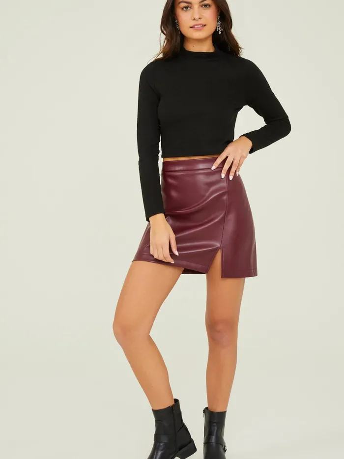 Women Leia Ribbed Mock Neck Top Black Altar039d State Blouses