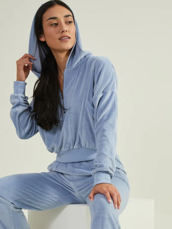 Women Let Up Velour Hoodie Zenblue Altar039d State Activewear