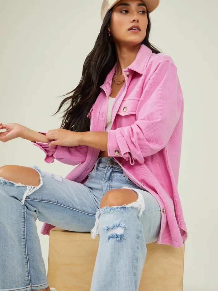 Women Lexi Ribbed Shacket Pink Altar039d State Jackets