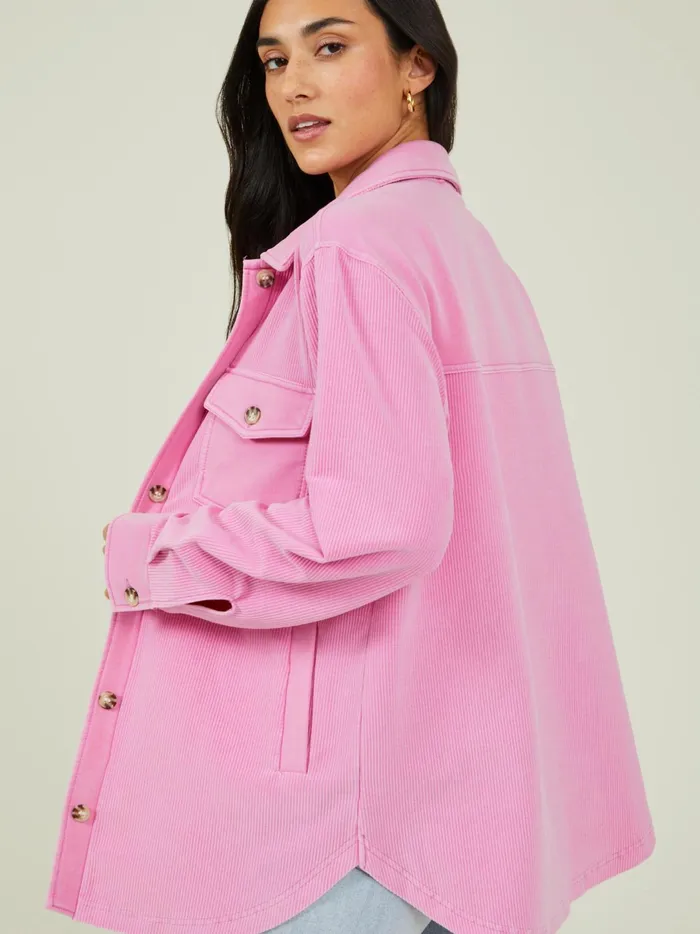 Women Lexi Ribbed Shacket Pink Altar039d State Jackets