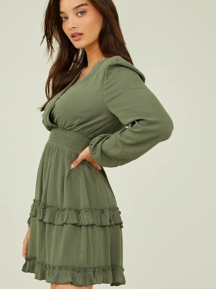 Women Lexley Ruffle Dress Dkolive Altar039d State Casual
