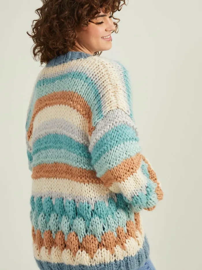 Women Lilith Chunky Knit Cardigan Bluecombo Altar039d State Sweaters