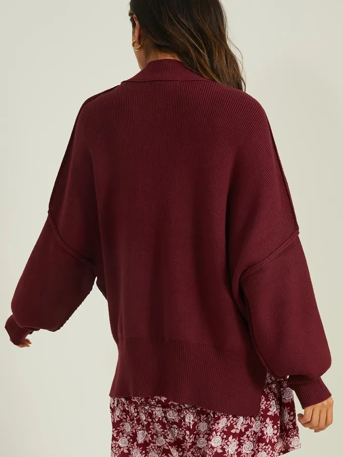 Women Lilith Oversized Ribbed Sweater Burgundy Altar039d State Sweaters