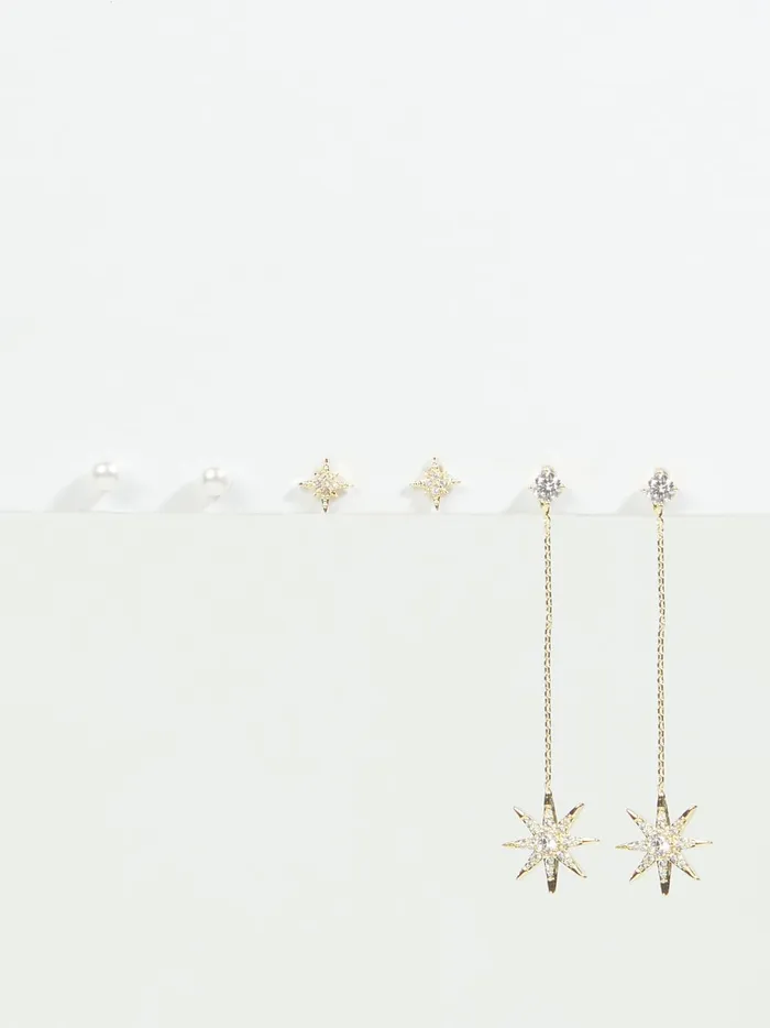 Women Linear Star Pearl Earrings Gold Altar039d State Jewelry