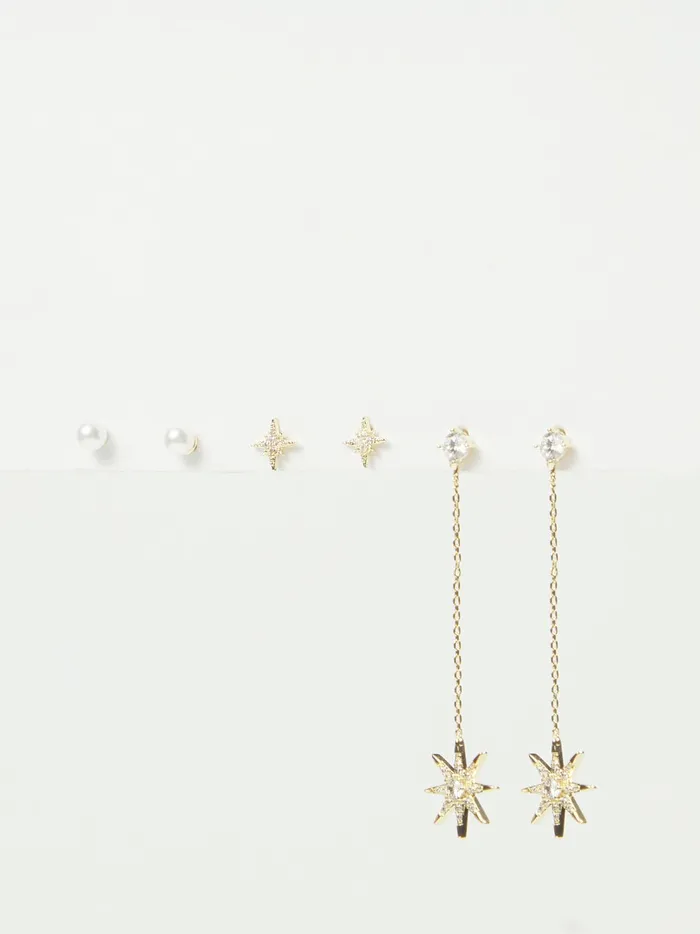 Women Linear Star Pearl Earrings Gold Altar039d State Jewelry